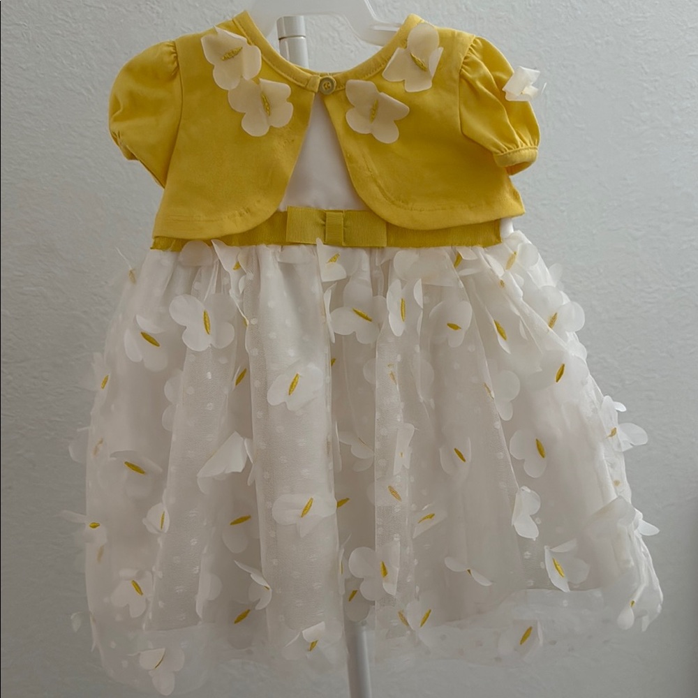 Yellow and White Floral Baby Dress